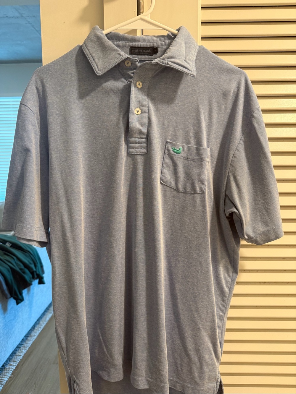 Southern Marsh Light Blue Polo with Chest Pocket